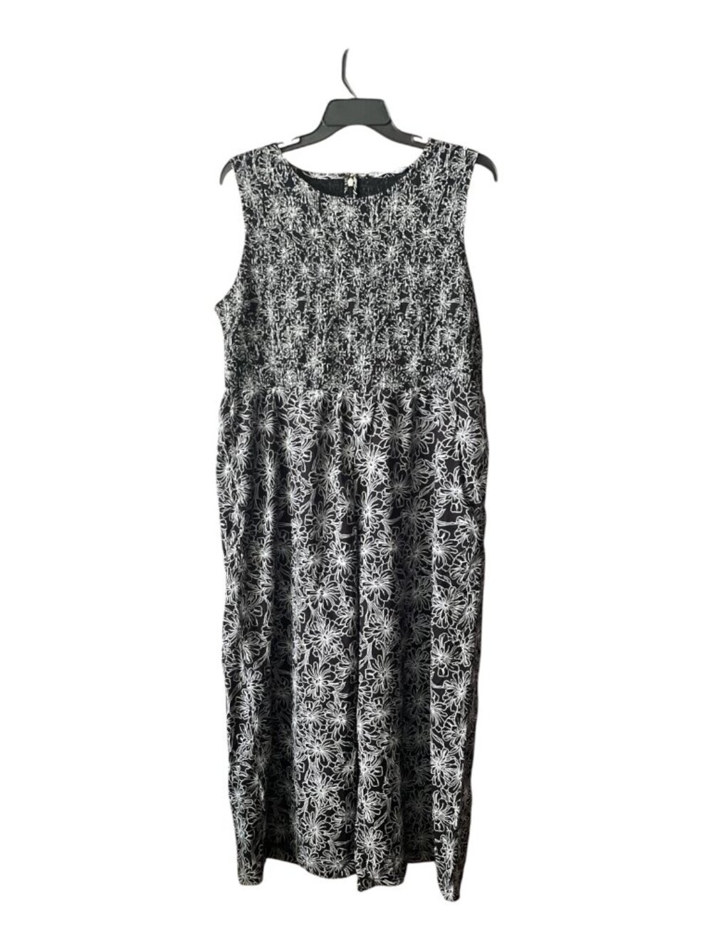 Women's Smocked Jumpsuit, Andrew Marc, XXL, Black, NWT